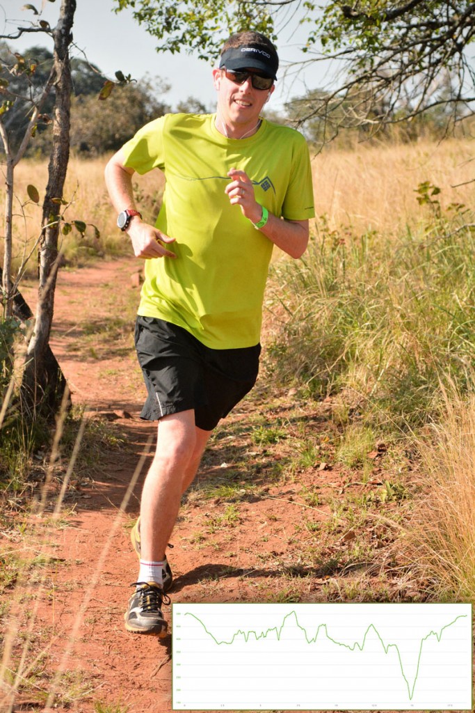 Enjoying myself in Kloof Gorge during the 3 Falls Trail Run