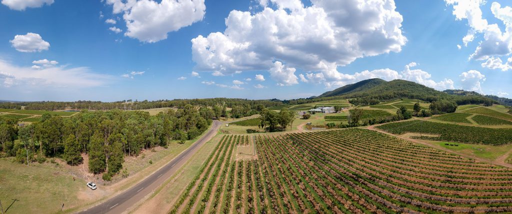 Aerial view of Mount Pleasant Wines