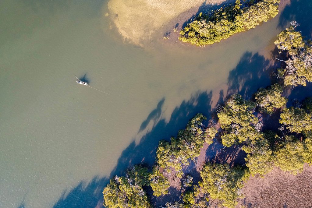 Warren fishing from his kayak at Koala Shores