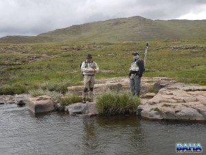 Nick and Ian chatting on the river