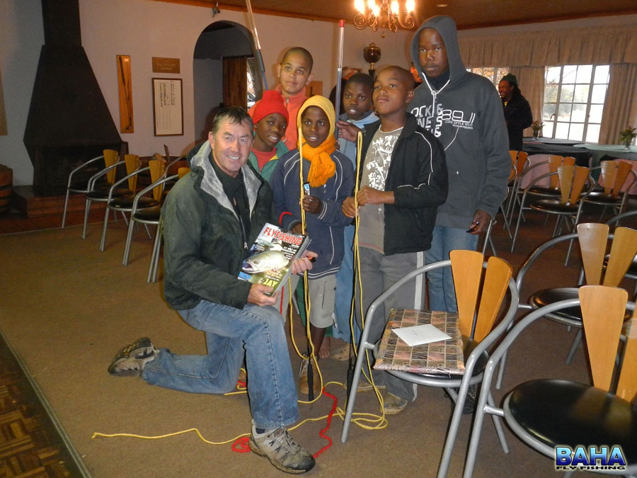 Peter Hayes with the local Underberg kids