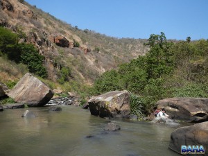 Nick "enjoying" a dip in the polluted Umgeni