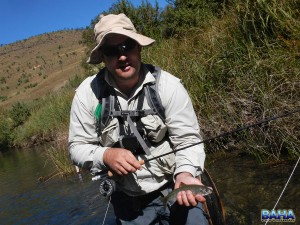 A small rainbow trout on the Bushmans