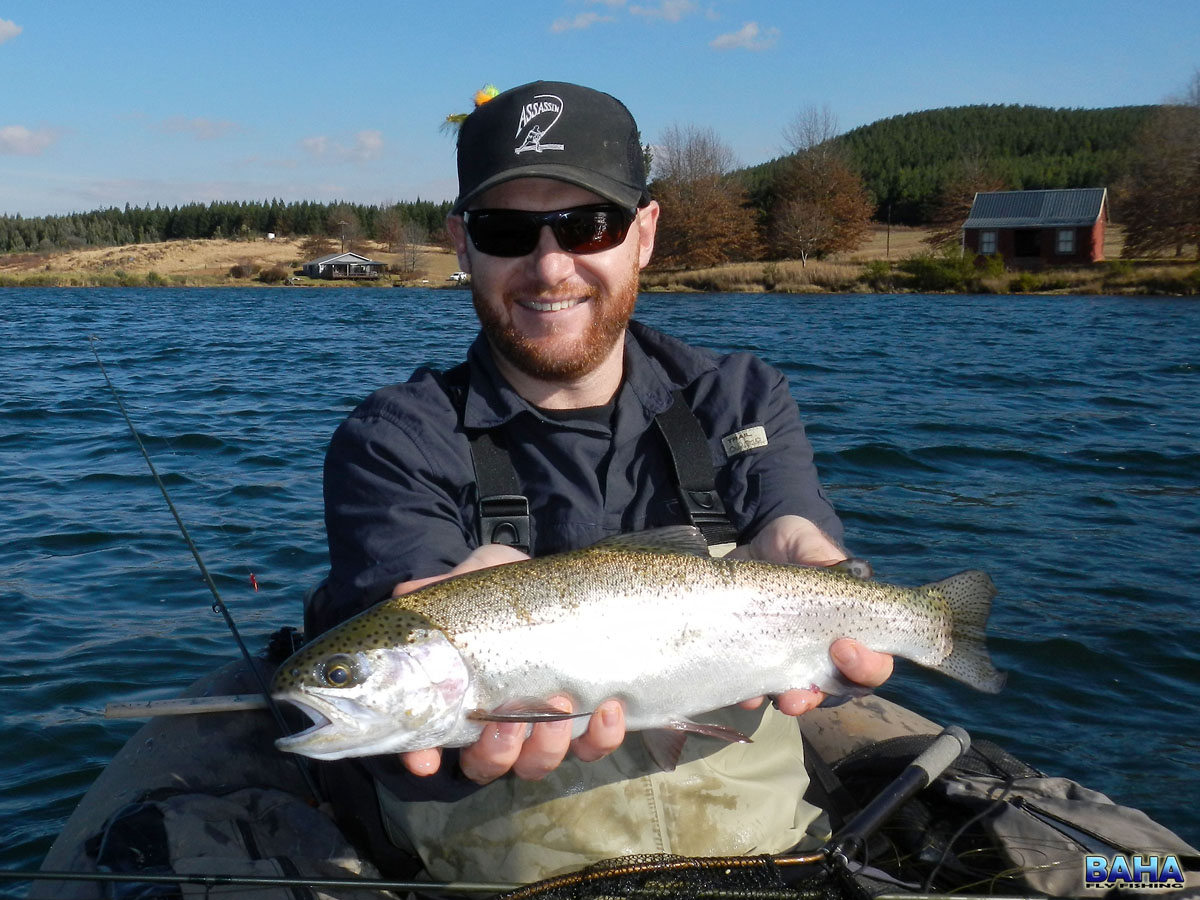 Keegan with a rainbow trout from McKenzies