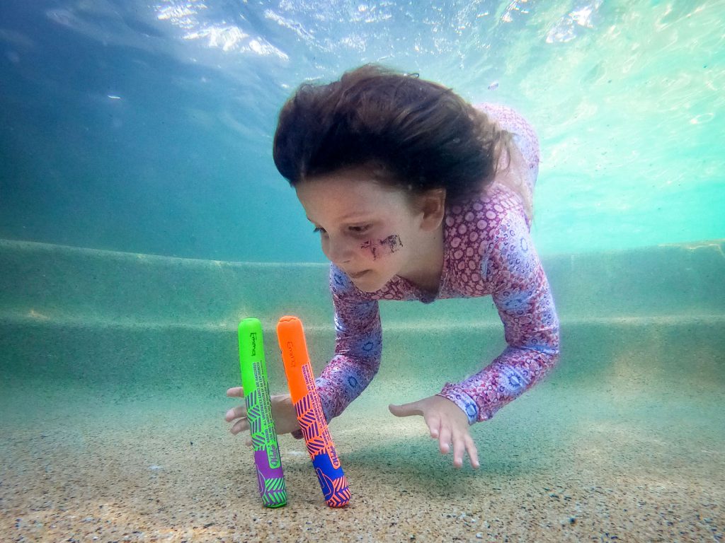 Emma enjoying the pool