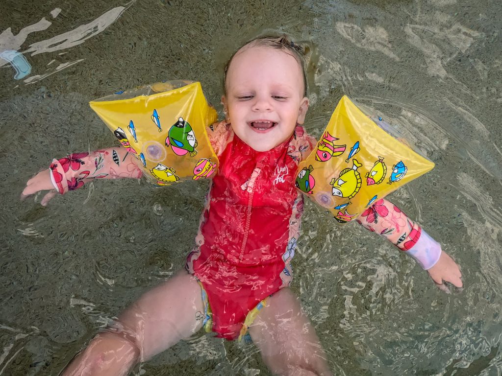 Katie loving the pool