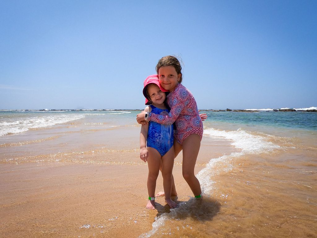 The girls enjoying Little Bay