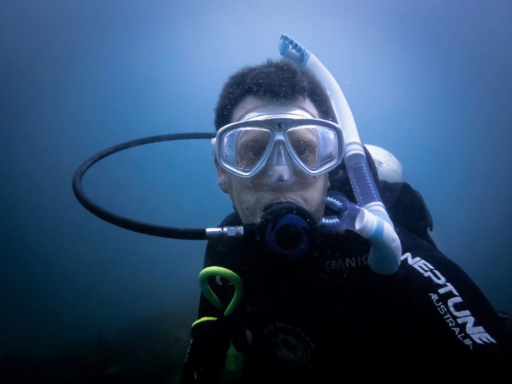Warren diving at Bare Island