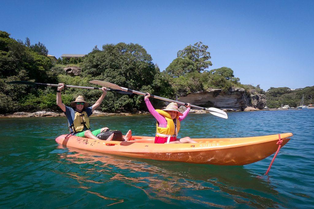 Enjoying some harbour kayaking with Emma