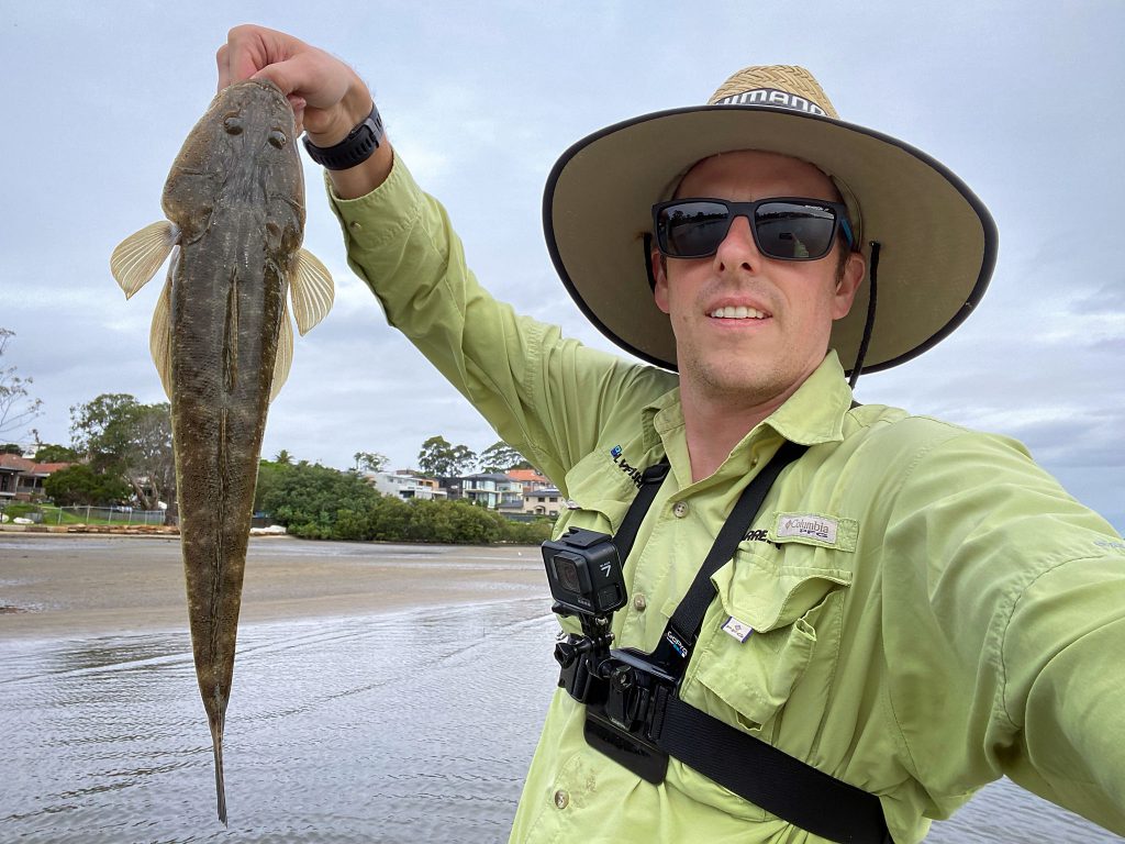 My first Australia dusky flathead, caught on fly