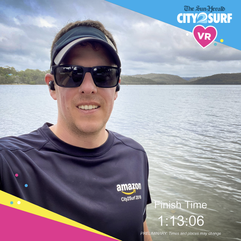 My 2020 City2Surf VR finishers photo