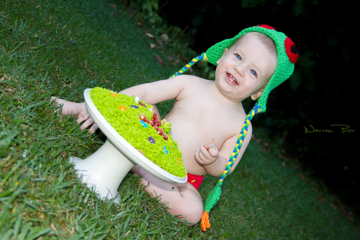 Kyle enjoying his first birthday