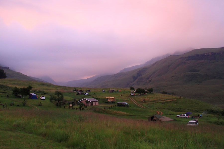 Misty Sunset Over Lotheni Campsite