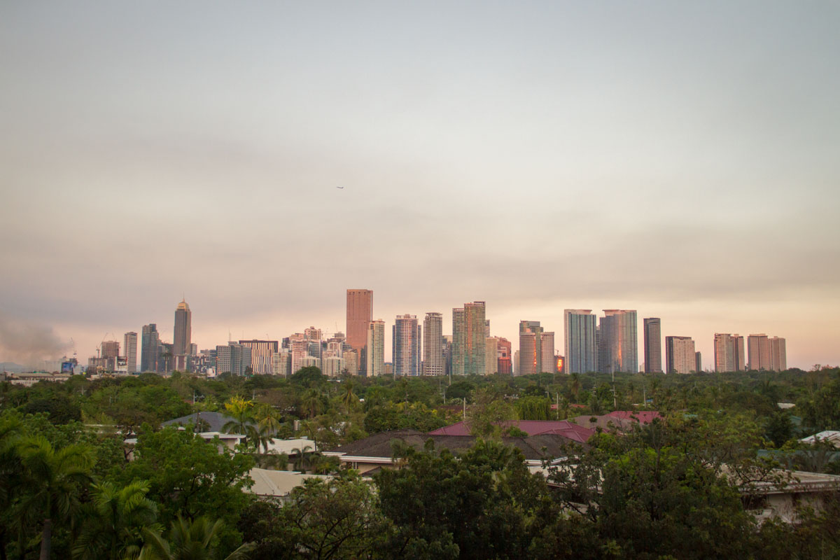 The view from my room in the Peninsula Hotel, Manila