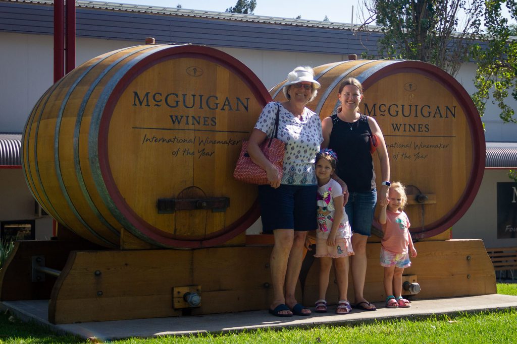 The family outside of McGuigan Wines