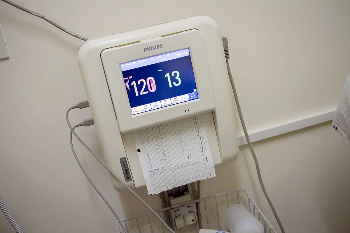 Katie's heart rate and Sharon's lack of contractions