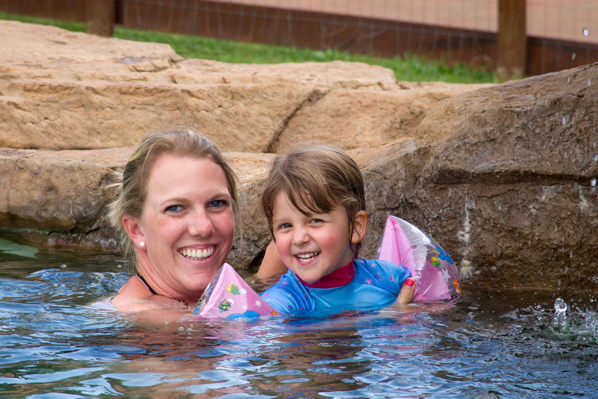 Kerry and Emma enjoying a swim at Gooderson Monk's Cowl