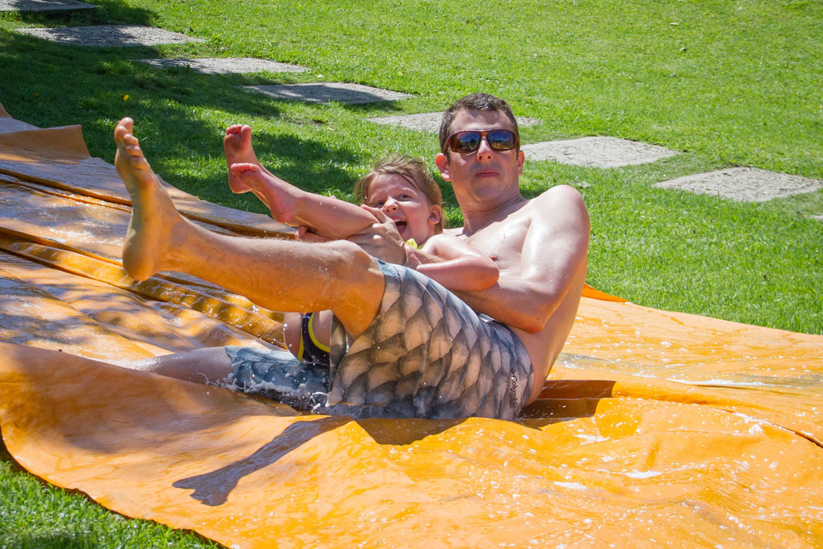 Fun on the Umngazi slip and slide