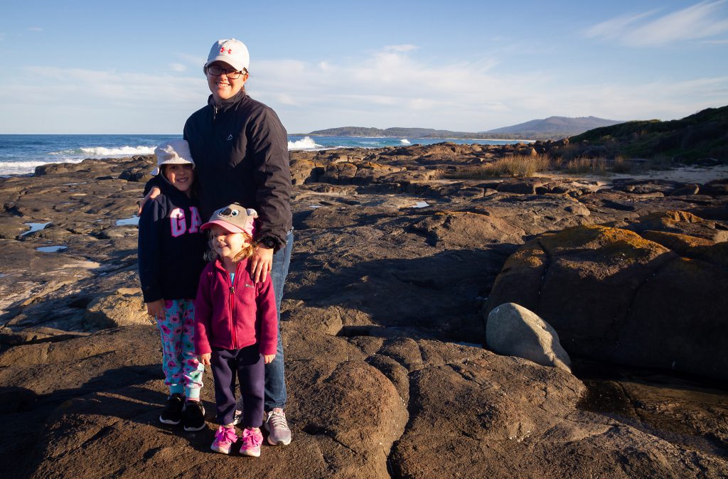 The girls enjoying the Murramarang Aboriginal Area