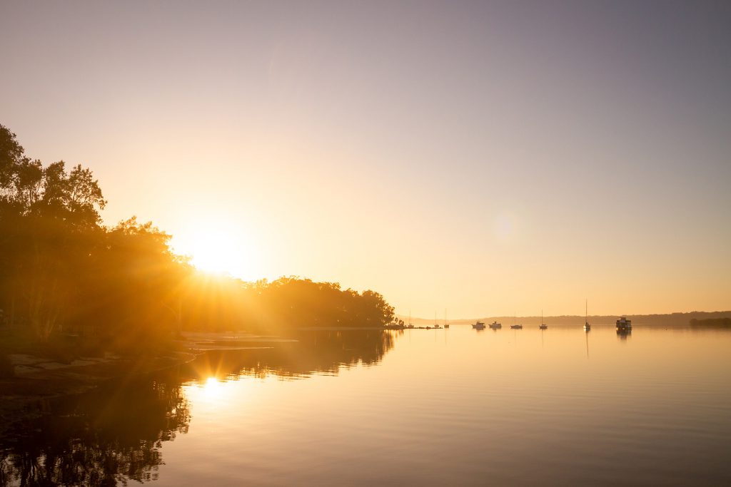 Sunset over Tilligerry Creek