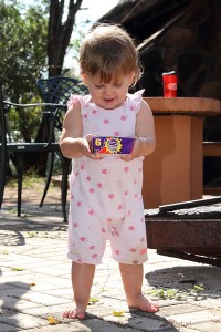 Emma on her first ever Easter egg hunt