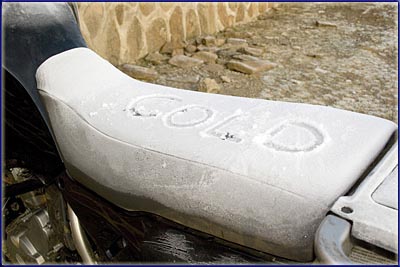 Cold Bike Saddle