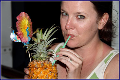 Sharon Enjoying A Cocktail