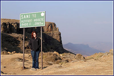 Sharon At The Top Of Sani Pass
