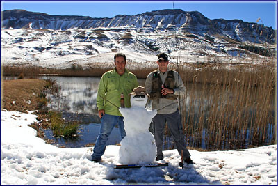 Warren And Nick With A Snowman At Kamberg