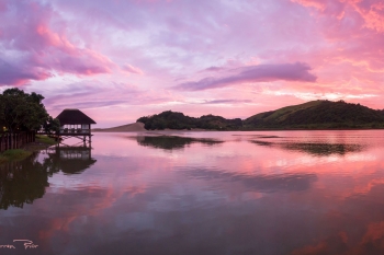 A near perfect sunset at Umngazi River Bungalows & Spa in the Eastern Cape. The pinks caught me attention over the usual reds, oranges and yellows