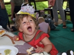 Emma in her party hat