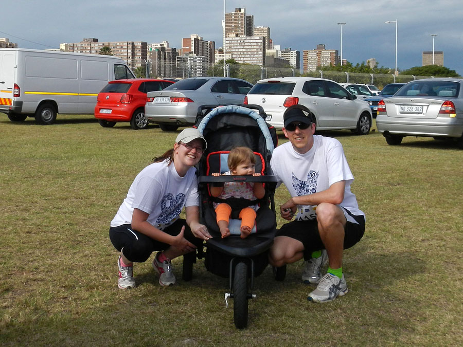 The Priors at the finish of the ECR Big Walk