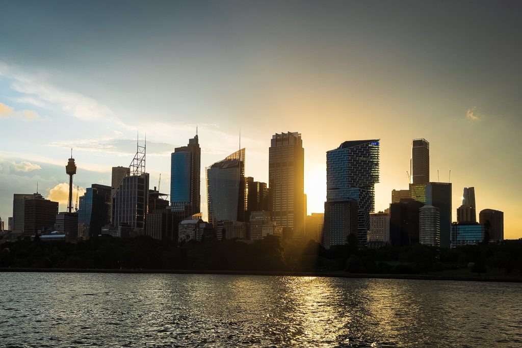 Sunset over the Sydney skyline